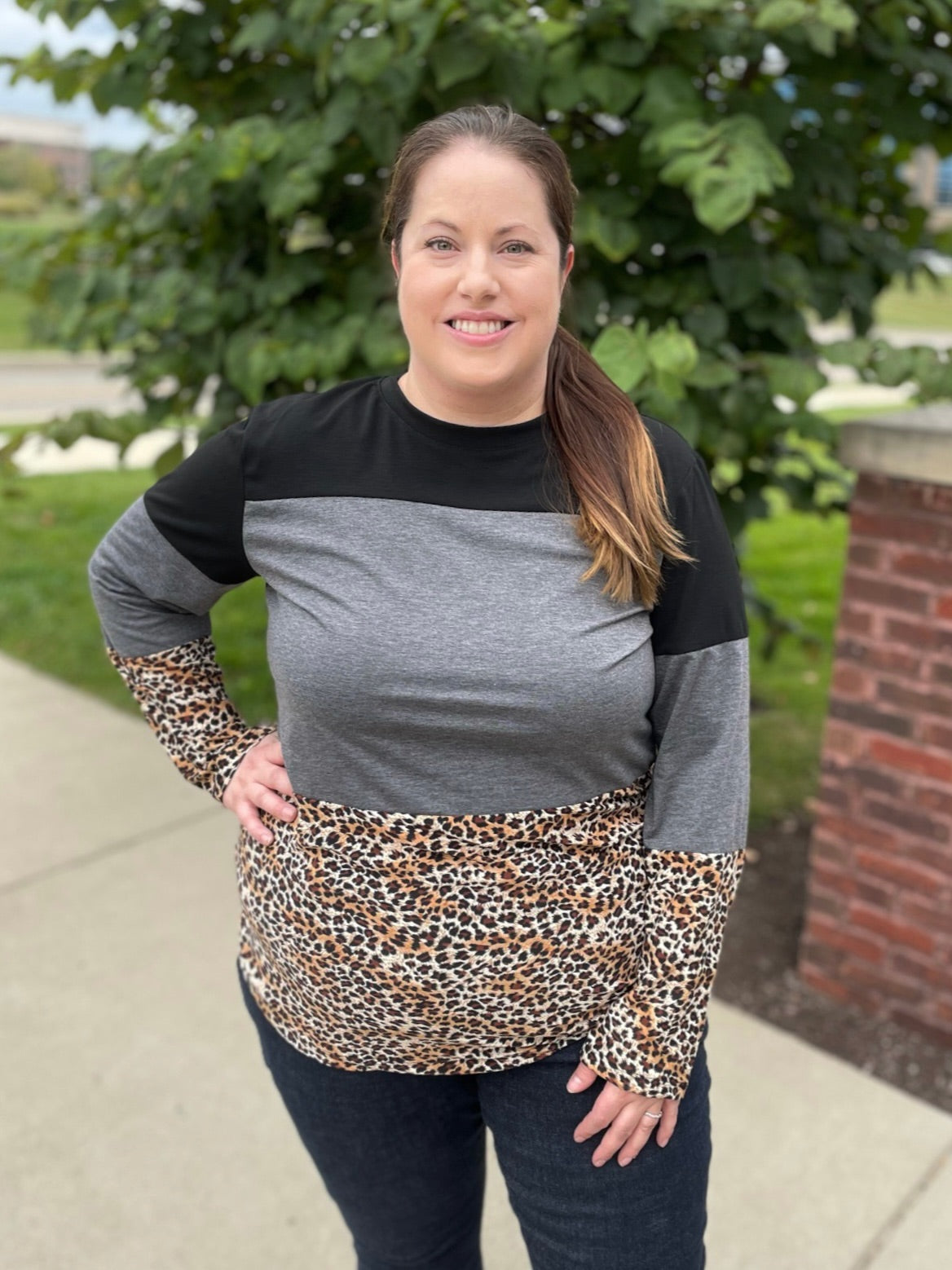 Beauty in Gray Block Top