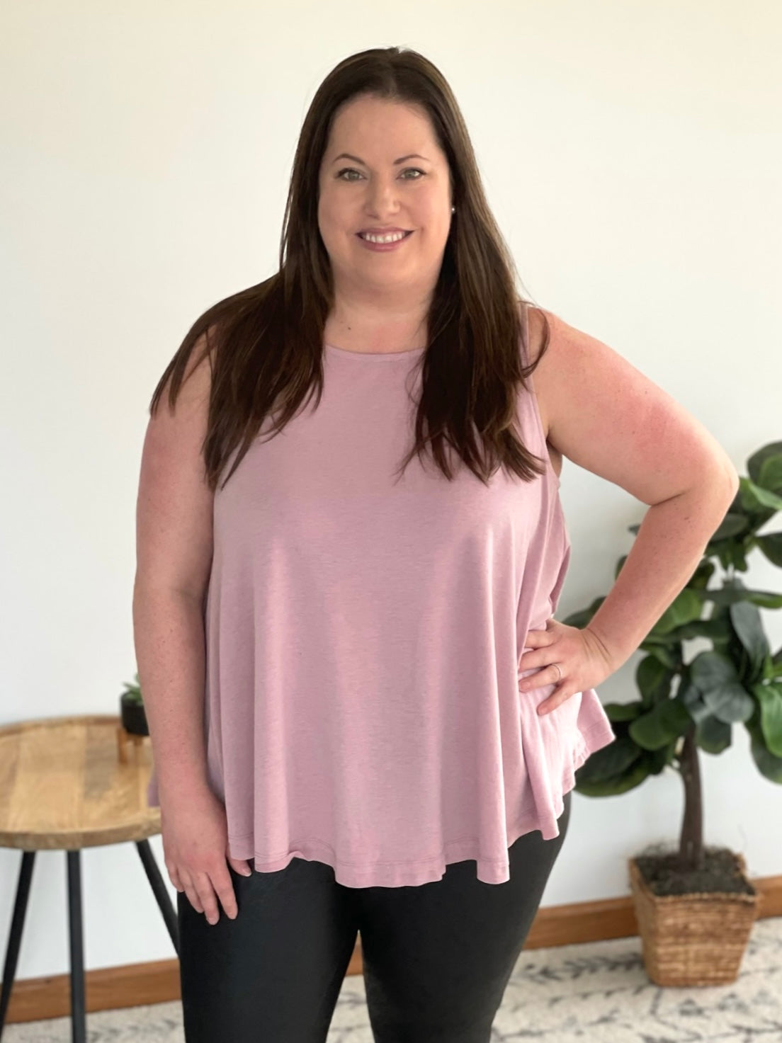 Simpler Times Tank in Mauve