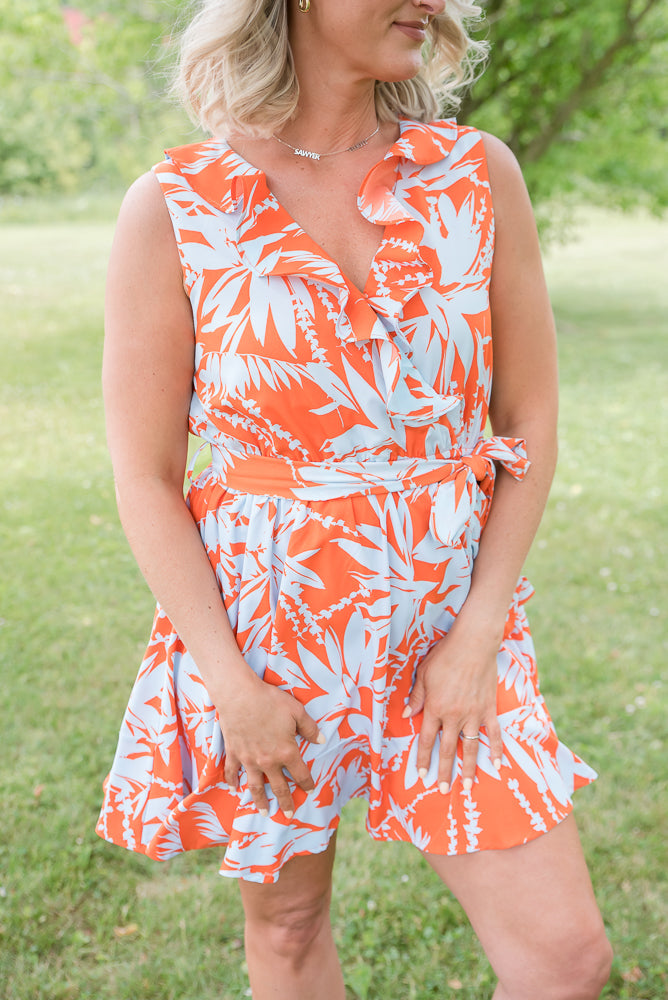 Coral Palms Dress