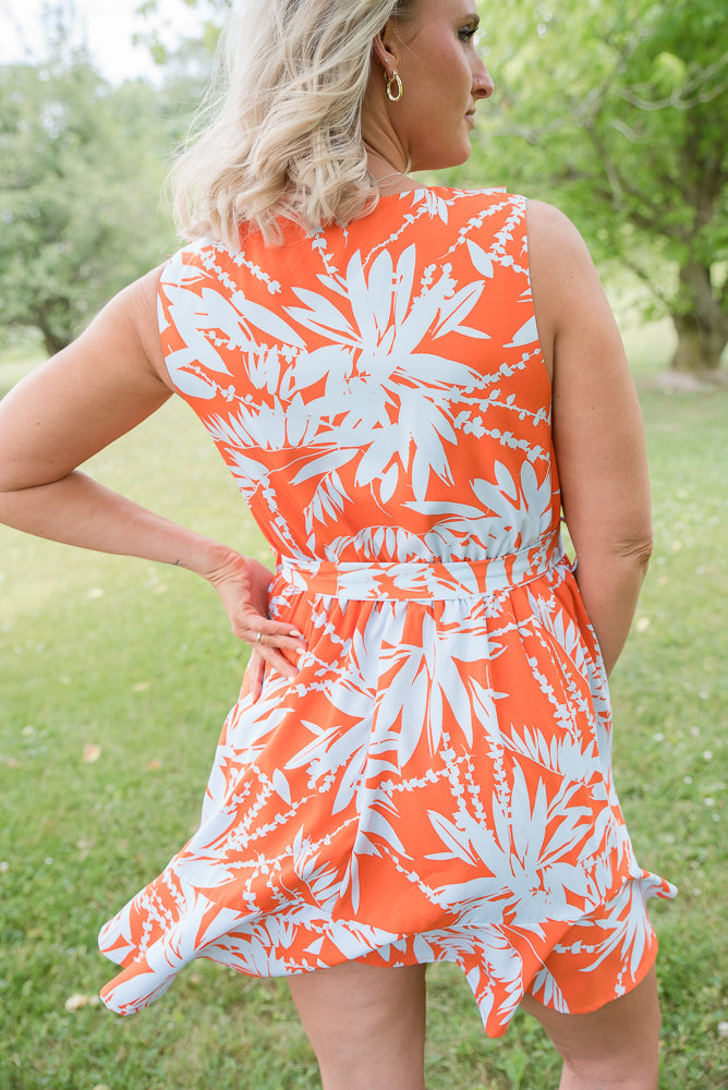 Coral Palms Dress