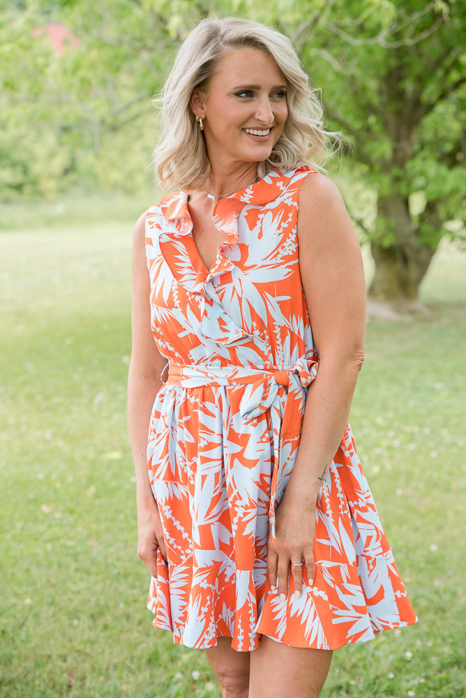 Coral Palms Dress