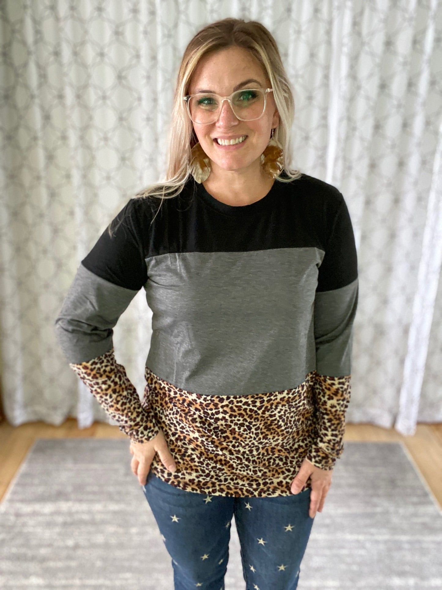 Beauty in Gray Block Top