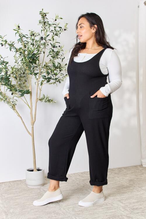 Tie Shoulder Sleeveless Ankle Overalls