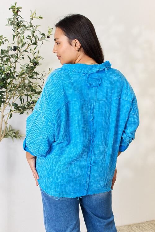 Raw Trim Button Down Shirt