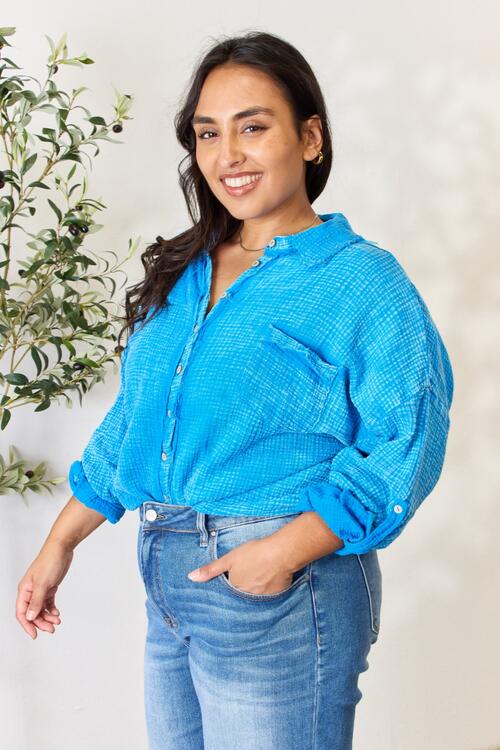 Raw Trim Button Down Shirt