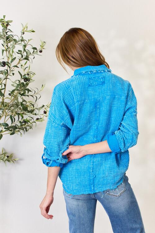 Raw Trim Button Down Shirt