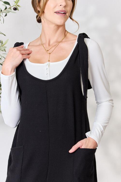 Tie Shoulder Sleeveless Ankle Overalls