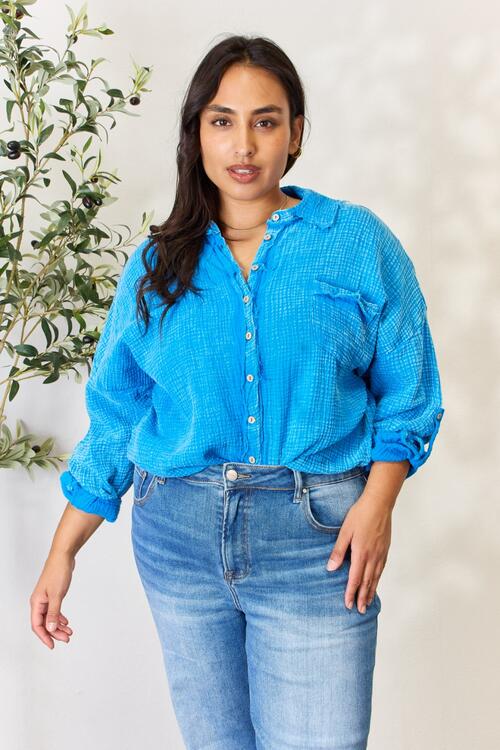 Raw Trim Button Down Shirt