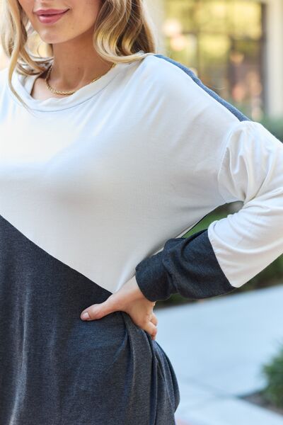 Contrast Long Sleeve Top