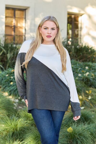 Contrast Long Sleeve Top