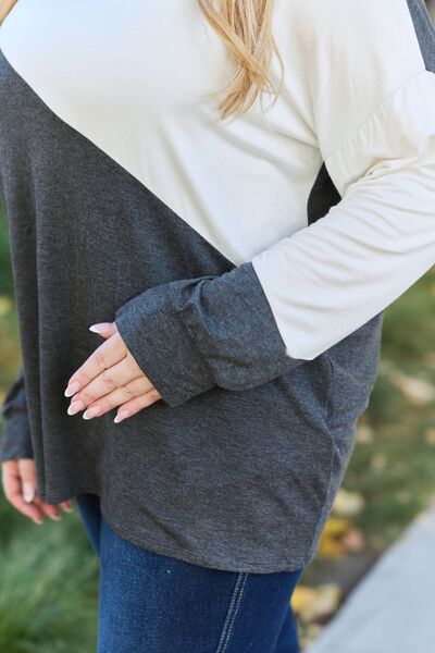 Contrast Long Sleeve Top