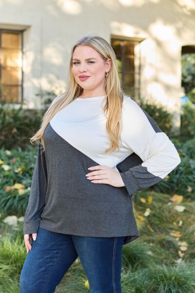 Contrast Long Sleeve Top