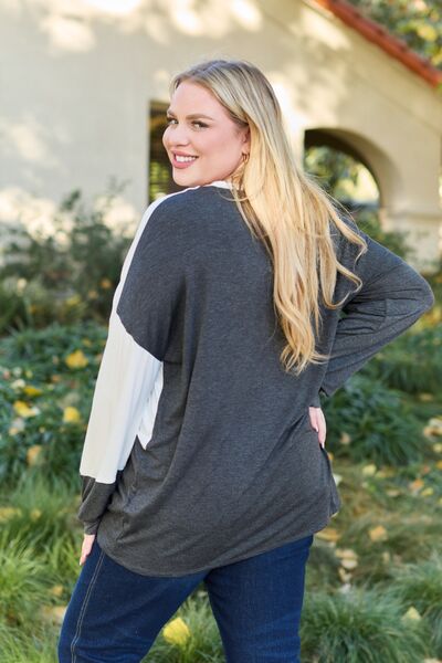Contrast Long Sleeve Top