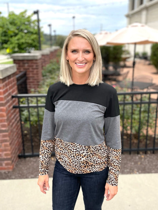 Beauty in Gray Block Top