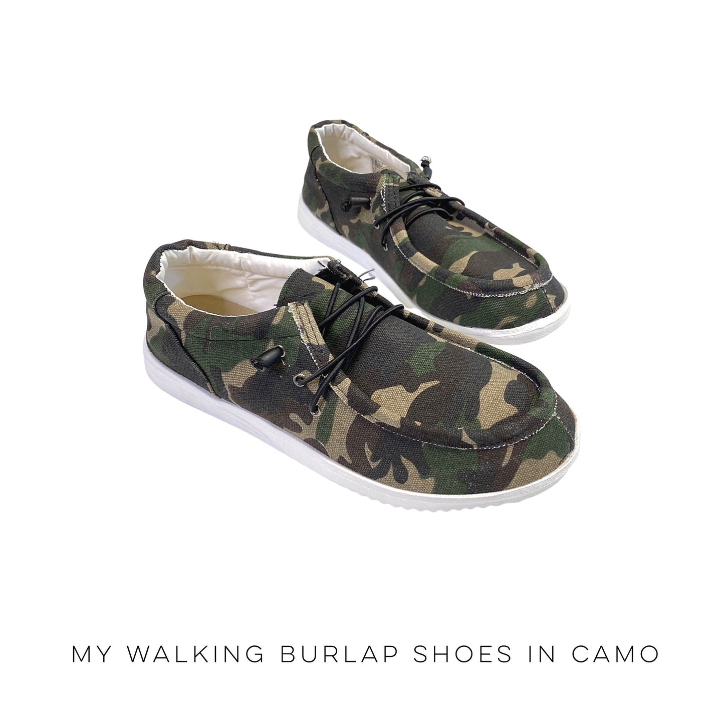 My Walking Burlap Shoes in Camo