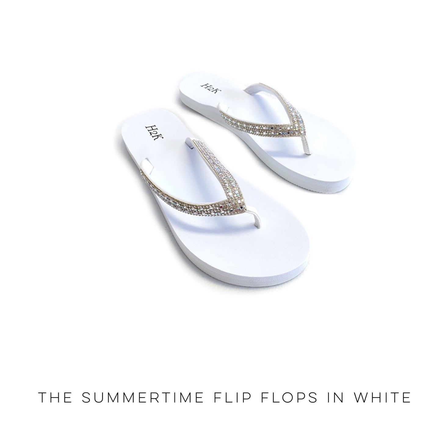The Summertime Flip Flops in White