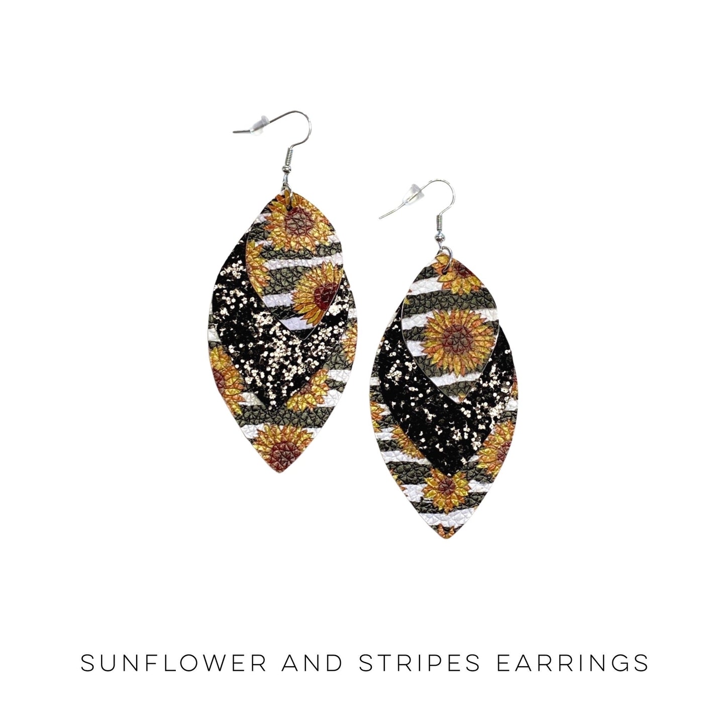 Sunflower and Stripes Earrings