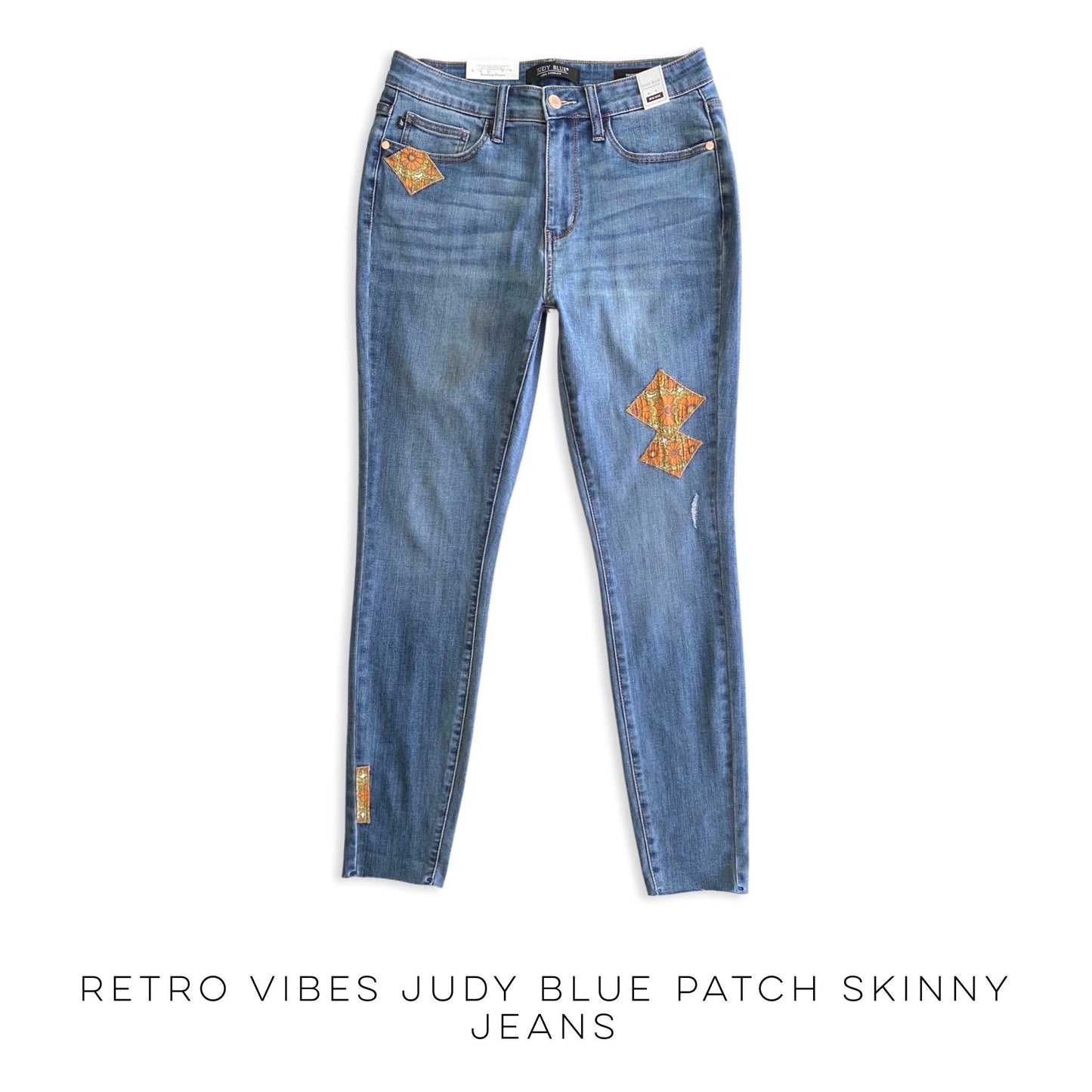 Retro Vibes Judy Blue Patch Skinny Jeans