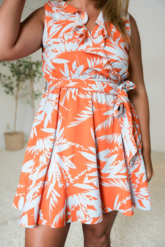 Coral Palms Dress