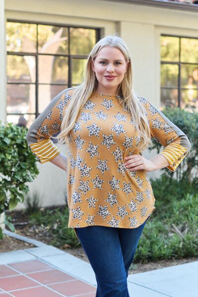 Leopard Star Contrast Top