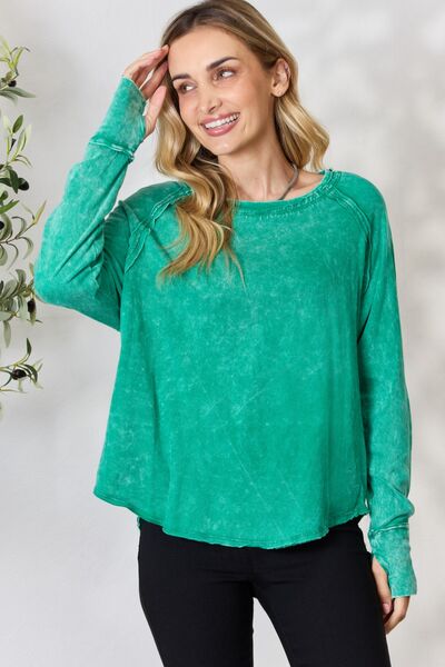 Round Neck Long Sleeve Top