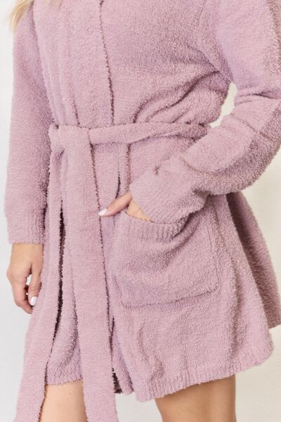 Tie Front Long Sleeve Robe