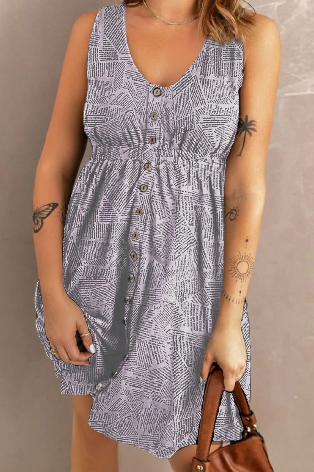 Double Take Buttoned Dress