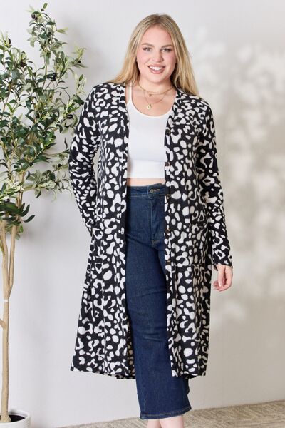 Animal Print Button Up Long Sleeve Cardigan