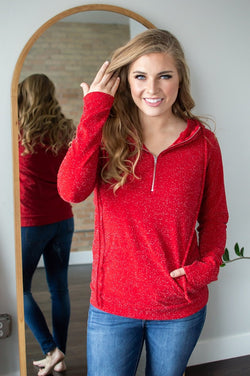 Your Time To Shine Black Shimmer Half-Zip Hoodie