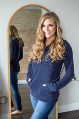 Your Time To Shine Black Shimmer Half-Zip Hoodie