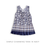 Simply Charming Tank in Navy