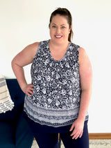 Simply Charming Tank in Navy