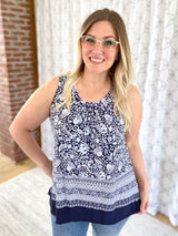 Simply Charming Tank in Navy