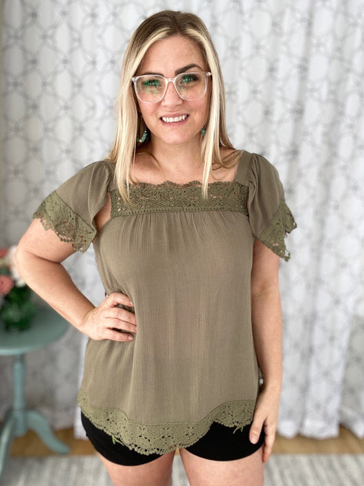 The Peaceful View Top in Olive
